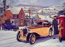 Classic Car Christmas Cards Automotive Artwork Truck Art Classic Cars