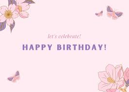 Wish your sister a happy birthday with this birthday card featuring purple, pink, and white hydrangea intertwined with purple morning glory on a white background. Free Custom Printable Birthday Card Templates Canva