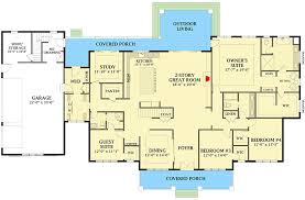 Plan 46394la Sophisticated Farmhouse With Two Story Great Room House Plans Great Rooms Farmhouse Plans