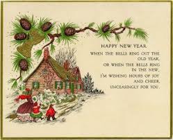 Free Vintage Printable New Year Greeting Card Vintage Happy New Year New Year Greeting Cards Vintage Greeting Cards