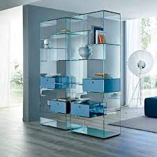 Glas italia glass shelves contemporary italian bookcase in transparent glass. Contemporary Bookcase Liber Tonelli Design Wooden Glass