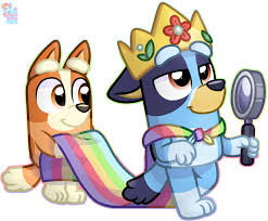 Queen Bluey And Bingo Sticker By Rainboweeveede On Newgrounds Cute Drawings Cartoon Animal Sketches