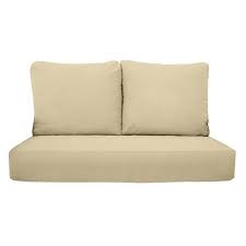 Furst loveseat with cushions wade logan® frame color/cushion color: Rsh Decor Indoor Outdoor Deep Seating Loveseat Cushion Set 1 46 X 26 X 5 Seat And 2 25 X 21 Backs Solid Ivory Walmart Com Walmart Com