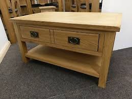 Shop wayfair for all the best oak rustic coffee tables. Baysdale Rustic Oak Coffee Table With Drawers Occasional Storage Table Ebay