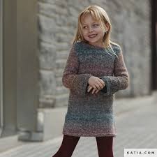 Free Knitting Pattern For A Basic Girls Dress With Long Sleeves Ages 2 4 6 8 And 10 Years Girls Knitted Dress Girls Dress Pattern Free Knit Dress Pattern