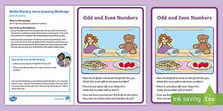 What are even numbers in maths. Eyfs Maths Mastery Home Learning Challenge Odds And Evens