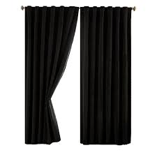 Absolute Zero Black Faux Velvet Thermal Blackout Curtain 50 In W X 63 In L 11718050x063bk The Home Depot