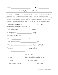 Hyperbole Figurative Language Worksheets Figurative Language Worksheet Language Worksheets Figurative Language