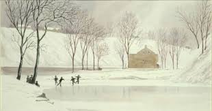 Skating Richmond Indiana Snow Illustration Richmond Winter Illustration