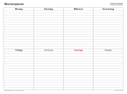Wochenplan vorlage kostenlos als word oder pdf downloaden vorlagen muster. Wochenplan Vorlage Word