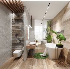 On aime l'esprit bois du meuble de l'évier qui apporte une touche zen. Idees De Design De Salle De Bain Moderne Bain Design Idees Inspirationsalledebainvintage Moderne Modern Bathroom Design House Interior Home Room Design