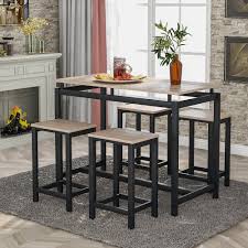 A counter placed at a. Moda 5 Piece Kitchen Counter Height Table Set Industrial Dining Table With 4 Chairs Overstock 32687912