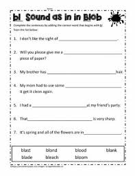 First grade english language arts worksheets. Bl Blends Sentences Worksheets