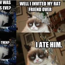 Happy New Year 2018 Memes Grumpy Cat Meme Grumpy Cat Cat Party