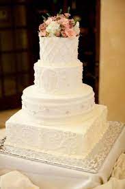 Simple Italian Cream Wedding Cake With No Fondant Cream Wedding Cakes Italian Wedding Cakes Classic Wedding Cake