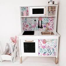 Ikea Duktig Removable Purple Vintage Flowers Ikea Decals Etsy In 2021 Ikea Play Kitchen Ikea I Ikea