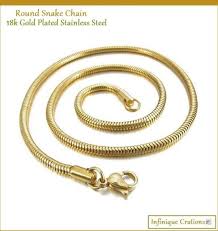 Buy gold snake necklace and get the best deals at the lowest prices on ebay! 18k Gold Plated Stainless Steel Round Snake Chain Necklace Men Women 1mm 3mm Ebay