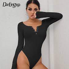Choose from several designs in tennessee volunteers pants including sweatpants and track pants from fansedge.com. Darlingaga Autumn Winter Sexy Black Bodysuits Skinny Buttons Long Sleeve Bodysuit Women Shirt 2020 Fashion Body Mujer Jumpsuits Aliexpress