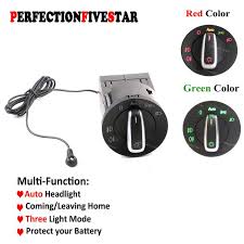Coming Leaving Home For Vw Golf 4 Jetta Mk4 Passat B5 Polo Bora For Skd Fabia Matte Auto Headlight Switch W Light Sensor M Car Headlights Light Sensor Vw Golf
