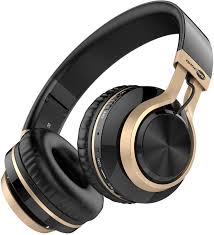 If you have an incoming call, tap the center button once to answer. Amazon Com Baseman Wireless Bluetooth Headphones With Mic On Ear Lightweight Foldable Wired Headphones Hi Fi Stereo Earphones Deep Bass Over Ear Headphone For Music Computer Laptop Tv Pc Kids Black Gold Electronics