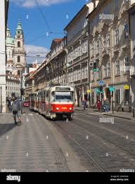 Excellent pubic transport gives good opportunities for sightseeing in  Prague Czech Republic, tram 22 in Hellichova tram stop in Malá Strana  district Stock Photo - Alamy