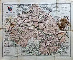 Localizare benzinarii, harta rutiera, harta romaniei. Judetul Satu Mare Harta Landkarte Rumanien Old Map Romania
