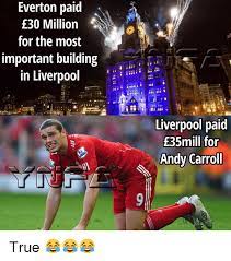 It's no secret that liverpool and neighbours everton are huge rivals, but why is that so? Everton Paid E30 Million For The Most Important Building In Liverpool Liverpool Paid 35mill For Andy Carroll True Everton Meme On Me Me