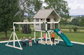 Raised off the ground like a tree house the mercia poppy tower playhouse and slide will provide your kids with hours of fun. Swing Set Playhouse Combo Shop For Playhouses With A Slide And Swing
