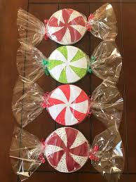 Big Peppermint Candy Decorations Set Of 6 Etsy Diy Christmas Candy Grinch Christmas Decorations Candy Decorations Diy