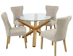 ophelia round glass dining table and