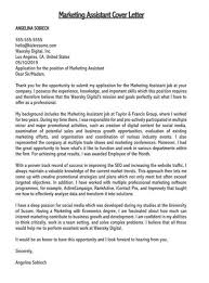 Marketing assistant cover letter boost your job search with a marketing assistant cover letter that wins the employer's interest and gets your resume noticed. Cover Letter For Marketing Jobs Best Samples Templates