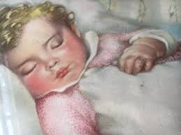 Vintage Sleeping Child Framed Print Annie Benson Muller Turner Mfg Co 18 x  14 in