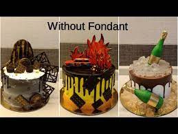 There are 37495 fondant cake decorations for sale on etsy, and they cost $11.63 on average. Birthday Cake Ideas For Men 18 Birthday Cake Compilation Without Fondant Cake For Men Youtube