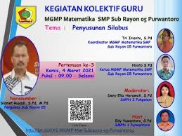 Panduan kerja pengawas madrasah pada masa pandemi covid19 ini diterbitkan oleh dit. Kegiatan Kolektif Guru Mgmp Matematika Smp Subrayon 05 Gelar Webinar Silabus Masa Pandemi