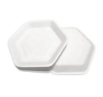100% Biodegradable Hexagon Bagasse Dishes for Cake