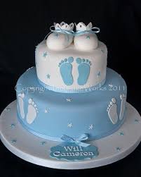 Baby Shower Cake Footprints Baptism Party Google Search Baptismcake Baby Shower Cakes For Boys Christening Cake Boy Torta Baby Shower