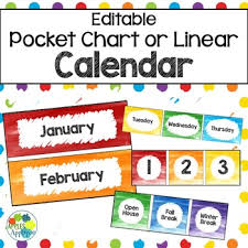 classroom calendar in rainbow theme