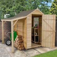 Wooden Shed Outdoor Garden Tool Lean To Log Store Pressure Treated Storage Unit Garden Tool Shed Backyard Sheds Garden Storage Shed