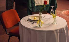 According to navy instruction 1710.7a for table settings for all service branches, the table must be round and include a white tablecloth, an empty chair, a black napkin. 180920 F Zm116 1021