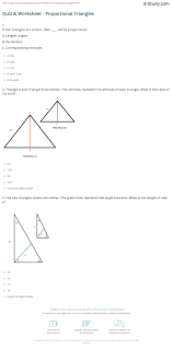 Quiz Worksheet Proportional Triangles Study Com