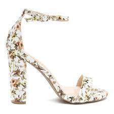 Get it as soon as wed, feb 10. Spring It On Chunky Floral Print Heels 26 Liked On Polyvore Featuring Shoes White White Strappy Shoe Floral Shoes Flower Print Shoes Vintage Style Shoes