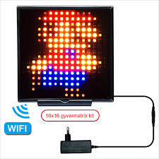 An expandable design of an arduino microcontroller based desktop grow lamp with one neopixel leds as the light source. Smart Clock Ws2812b 16x16 Neopixel Addressable Rgb Led Gyver Matrix Kit Mat 16x16 Kit Neopixels
