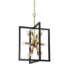 Cascadia Lighting Xander Aged Warm Brass Multi Light Modern Contemporary Cage Pendant Lowes Com Designers Fountain Brass Pendant Light Pendant Lighting