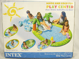 Kids Pool Swimming Inflatable Intex Hippo Coco Play Center Slide Spray 122x61x28 Intex Pools Fur Kinder