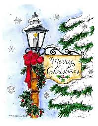 A christmas card is one of the happiest gifts of the season! Merry Christmas Lamp Post P10331