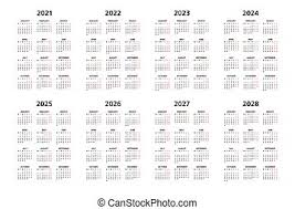 2021 has plenty of important financial dates and deadlines to track, and our personal finance calendar has them all in one place. Calendar 2021 2022 2023 2024 2025 2026 2027 2020 Years Vector Illustration Simple Template Calendar 2021 2022 Canstock