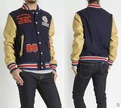Franklin Marshall Blue Yellow Jacket Num 00 Mens Jackets Jackets Varsity Jacket