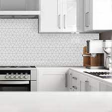 Check spelling or type a new query. Splashwall Matt Black White Geometric Mdf Splashback H 600mm W 2440mm T 10mm Diy At B Q
