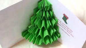 Peel the backing off of the star sticker and place it near the top of the front of the card. 2 Ways To Make A 3d Pop Up Christmas Tree Card Youtube