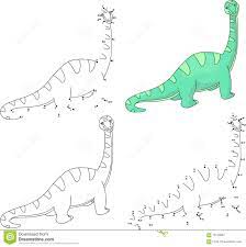 diplodocus de bande dessinee livre coloriage et point pour pointiller le jeu des enfants illustration vecteur du image amuser 70150852 gratuit maria
